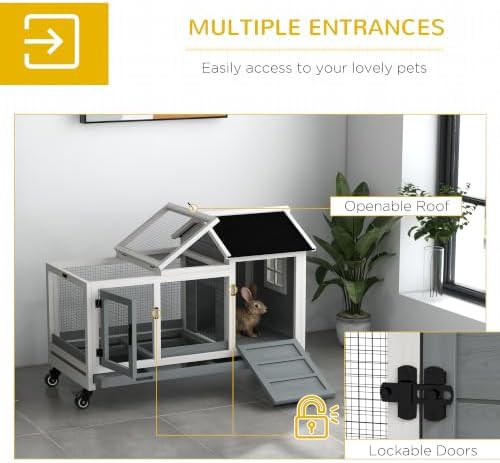 Grey mobile hutch with internal ramp — photo 4