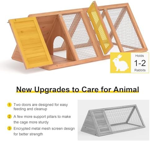 Wooden A-frame outdoor rabbit hutch — photo 4