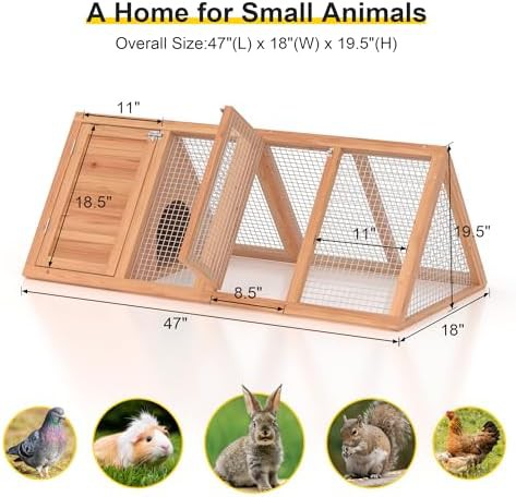 Wooden A-frame outdoor rabbit hutch — photo 5