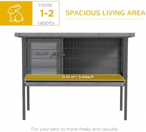 Elevated gray hutch with metal frame — photo 3