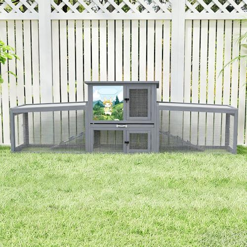 Extra large grey hutch with animal pattern