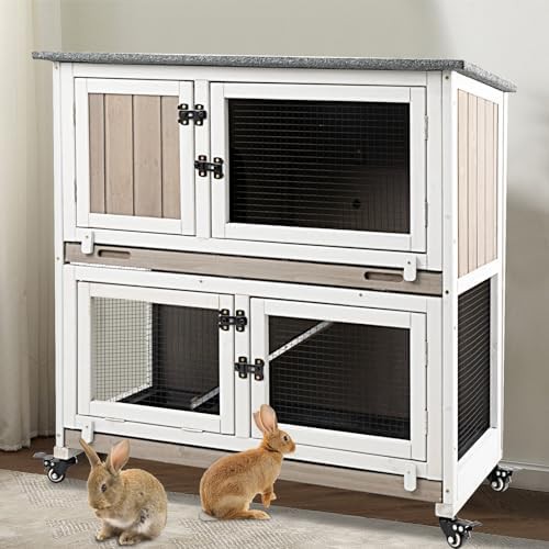 Mobile two story hutch with deep trays