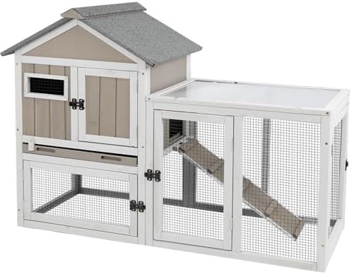 Wooden rabbit cage with pull out tray