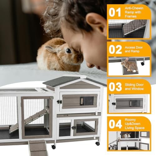 Two story outdoor hutch with ramp — photo 3