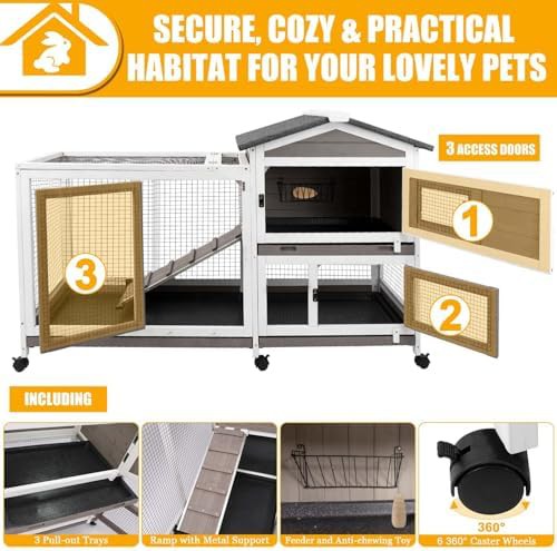 Two story outdoor hutch with ramp — photo 4