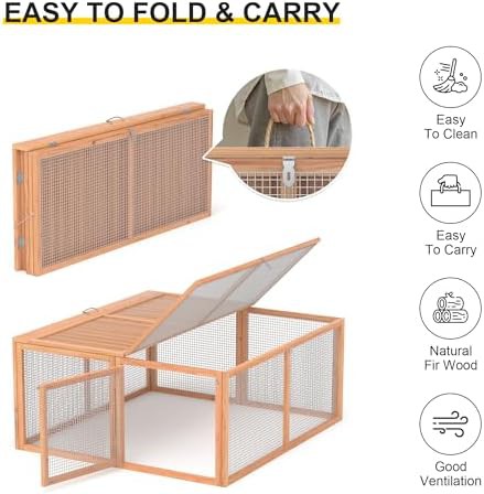 Natural wood indoor coop with handle — photo 3