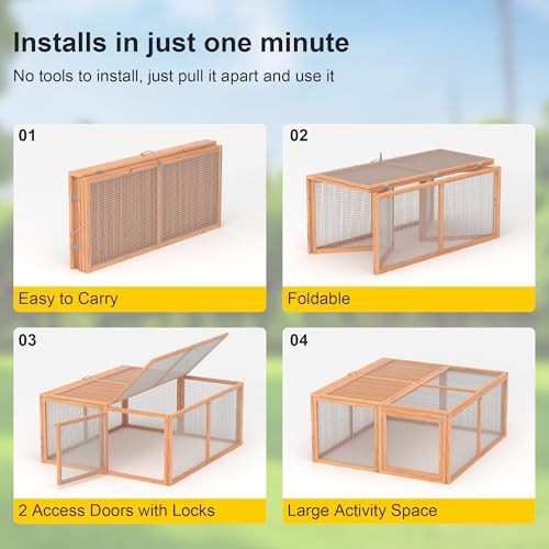 Natural wood indoor coop with handle — photo 4