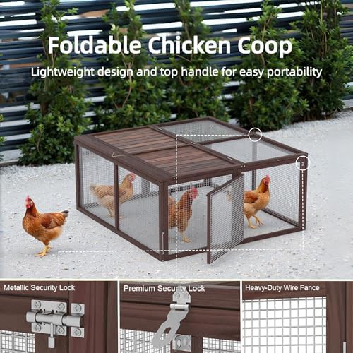 Portable Folding Brown Chicken Run — photo 3