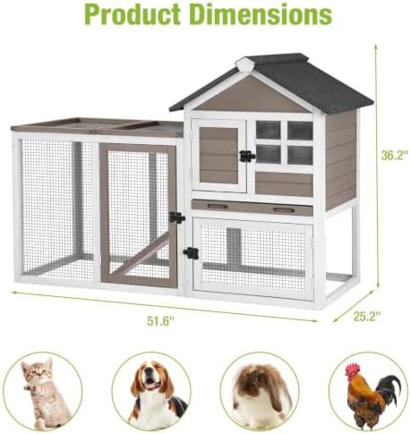 Brown two story hutch with integrated run — photo 4