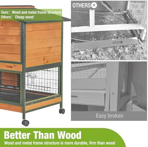Metal frame bunny cage with leakproof tray — photo 3