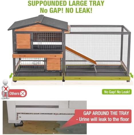 Metal frame bunny cage with leakproof tray — photo 4