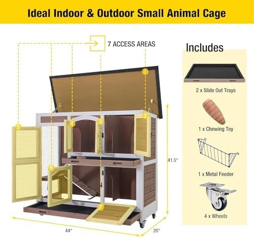 Two story hutch with deep plastic trays — photo 4