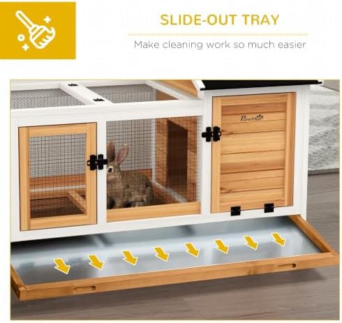 Yellow wooden rabbit hutch on wheels — photo 5