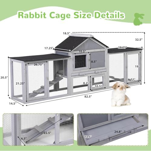 Large grey bunny hutch with tray — photo 4