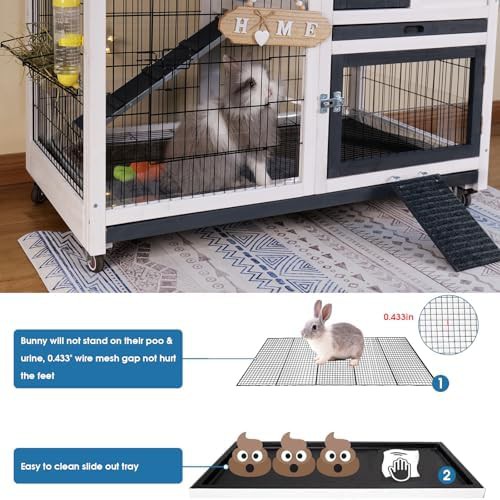 Mobile Wooden Bunny Hutch with Ramp — photo 4
