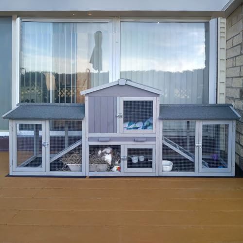 Extra long wooden coop with pvc floor