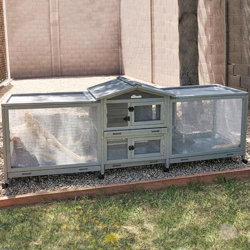Large two story hutch with attached run
