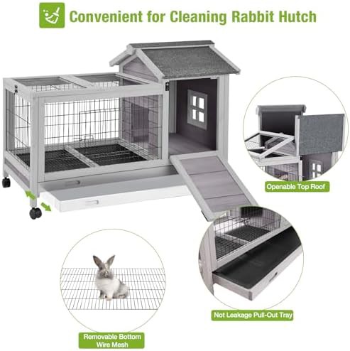 Grey wooden mobile bunny hutch — photo 5