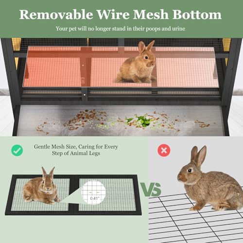 Waterproof elevated bunny cage in wood — photo 3
