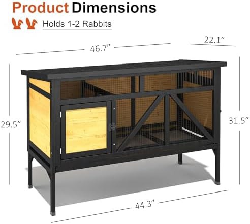 Waterproof elevated bunny cage in wood — photo 4