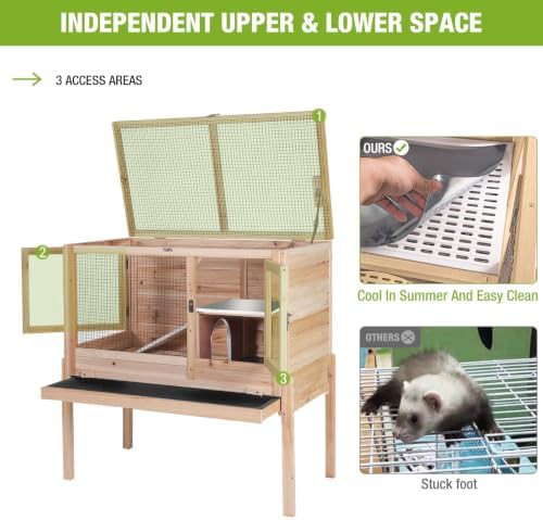 Two story natural wood indoor small animal habitat — photo 3
