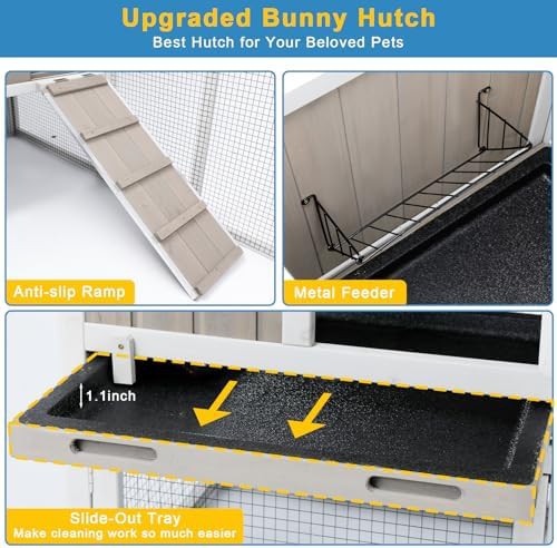 Two story wooden hutch with chew resistant ramp — photo 4