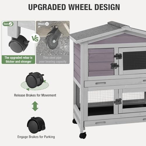 Grey metal hutch with attached run — photo 3