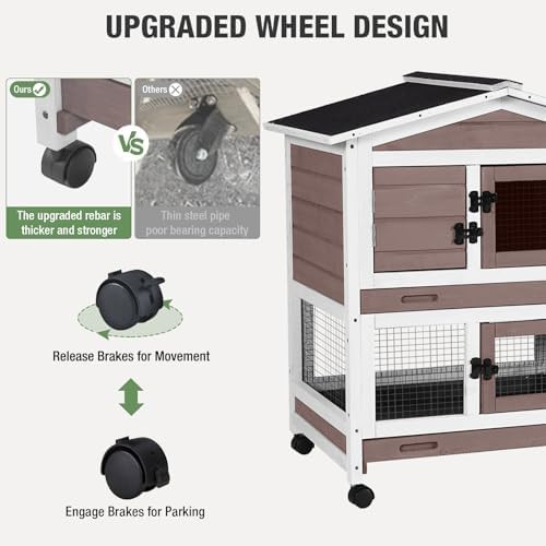 Brown metal hutch with attached run — photo 3