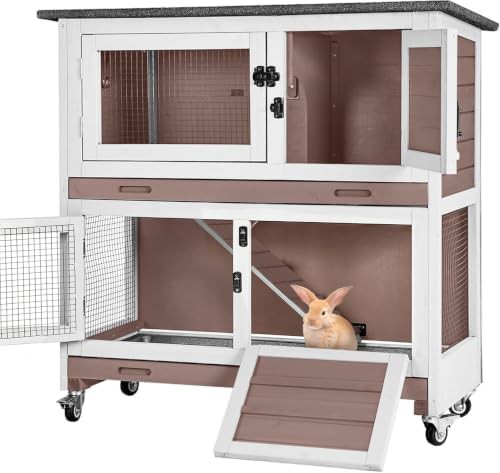Brown two story metal pet house