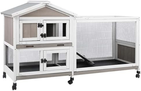 Weatherproof hutch with safe metal run