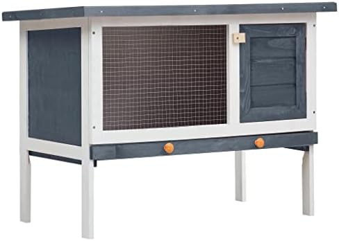 Grey pine wood outdoor hutch