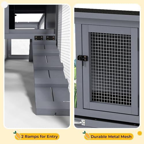 Large grey two level hutch with multiple entrances — photo 5