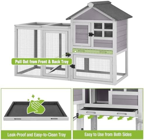 Large grey outdoor hutch and coop — photo 3