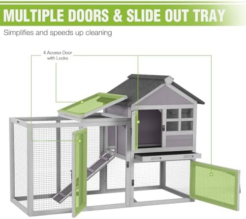 Large grey outdoor hutch and coop — photo 4