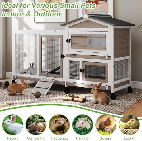 Two story wooden hutch with wheels — photo 4