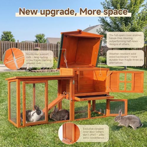 Orange wooden two story hutch — photo 5