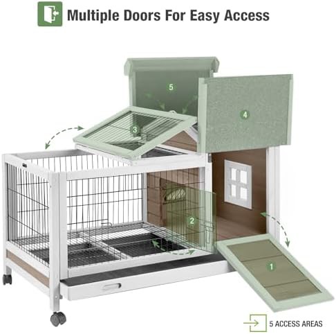 Brown wooden mobile bunny hutch — photo 3