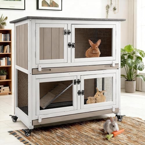 Indoor two story wooden cage
