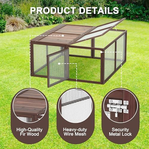 Brown folding portable chicken coop run — photo 3