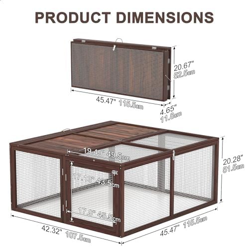 Brown folding portable chicken coop run — photo 4