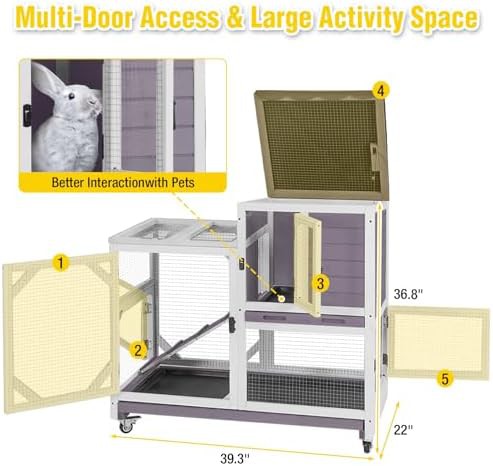 Grey two story large rabbit cage — photo 5