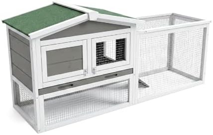 Grey two story large outdoor hutch