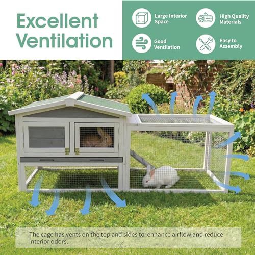 Grey two story large outdoor hutch — photo 3