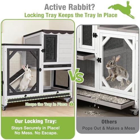 Black and white two story wooden hutch — photo 4