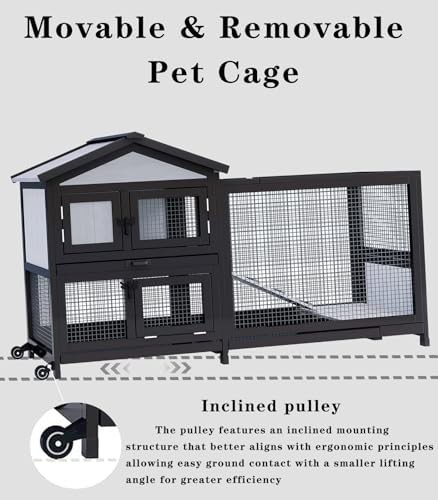 Black Two Story Hutch on Wheels — photo 4