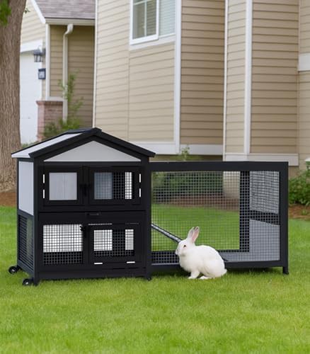 Black Two Story Hutch on Wheels — photo 5