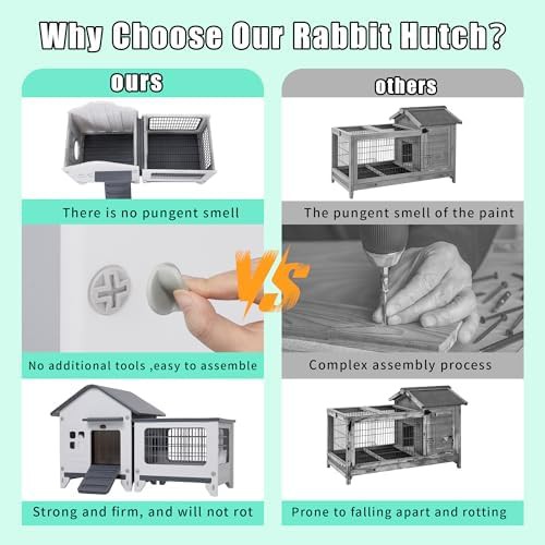 Plastic rabbit hutch with extended play area — photo 4