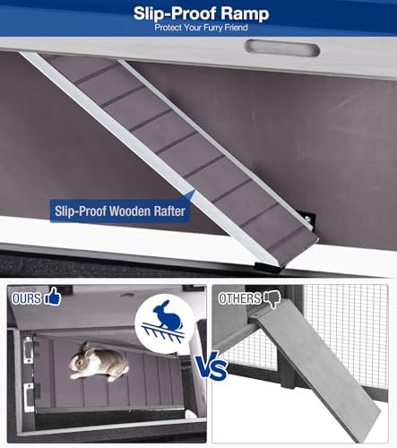 Grey two story hutch with waterproof roof — photo 4