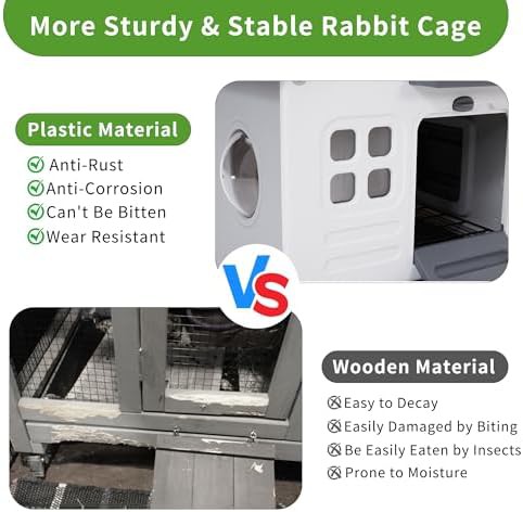 Plastic rabbit cage with attached run — photo 5