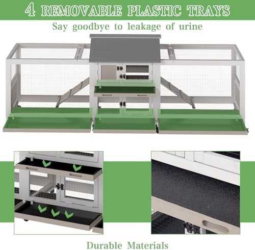 Extra large two story hutch with dual runs — photo 3